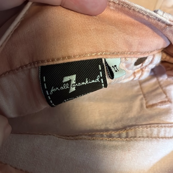 For All Mankind jeans in a peach color. Size 27. The Cropped Skinny. EUC. - Picture 2 of 2